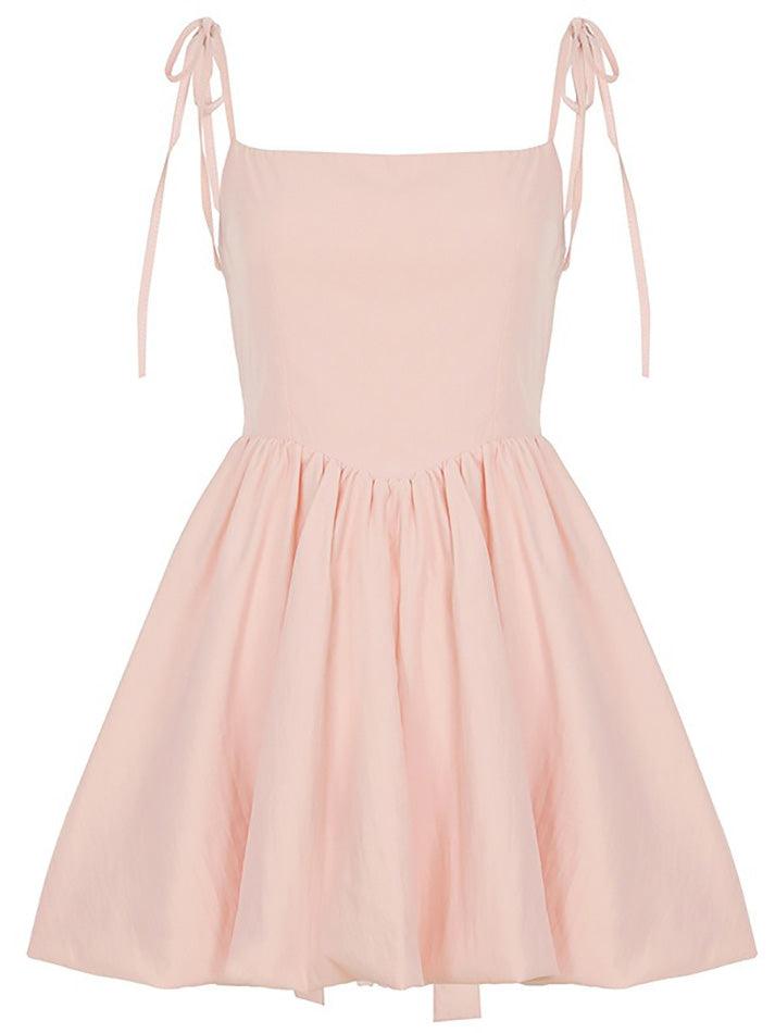 Pink Tie-Strap Mini Dress - AnotherChill