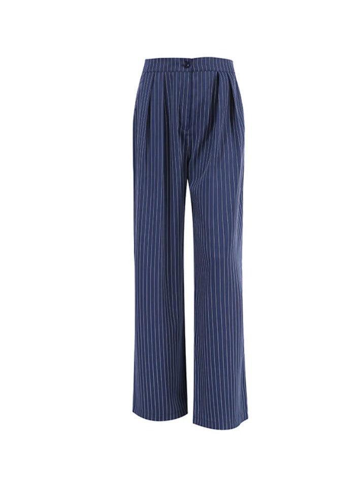 Pinstripe Print Tailored Pants - AnotherChill