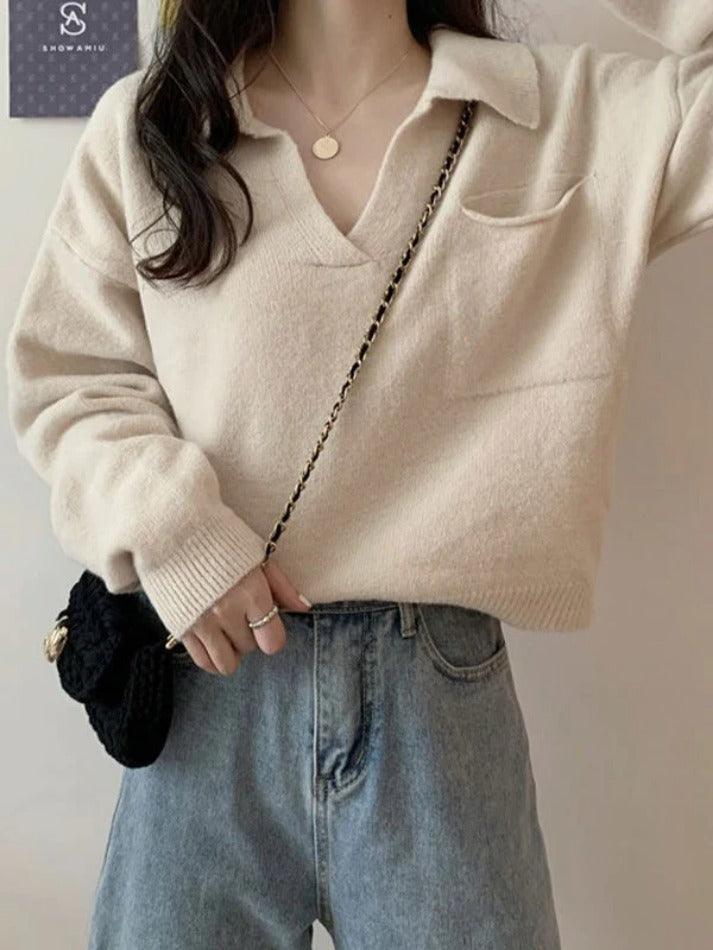 Pocket Crop Knit Sweater - AnotherChill