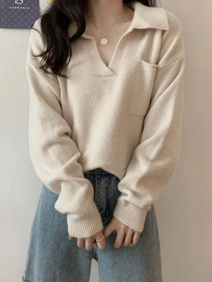 Pocket Crop Knit Sweater - AnotherChill