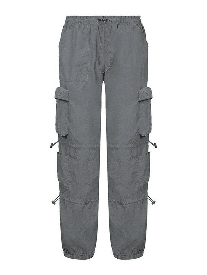 Pocket Patched Drawstring Cargo Pants AnotherChill