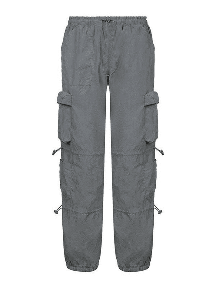 Pocket Patched Drawstring Cargo Pants - AnotherChill