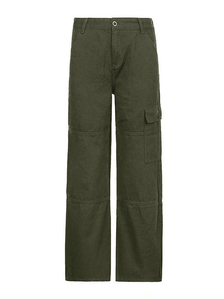 Pocket Patched Straight Cargo Jeans - AnotherChill