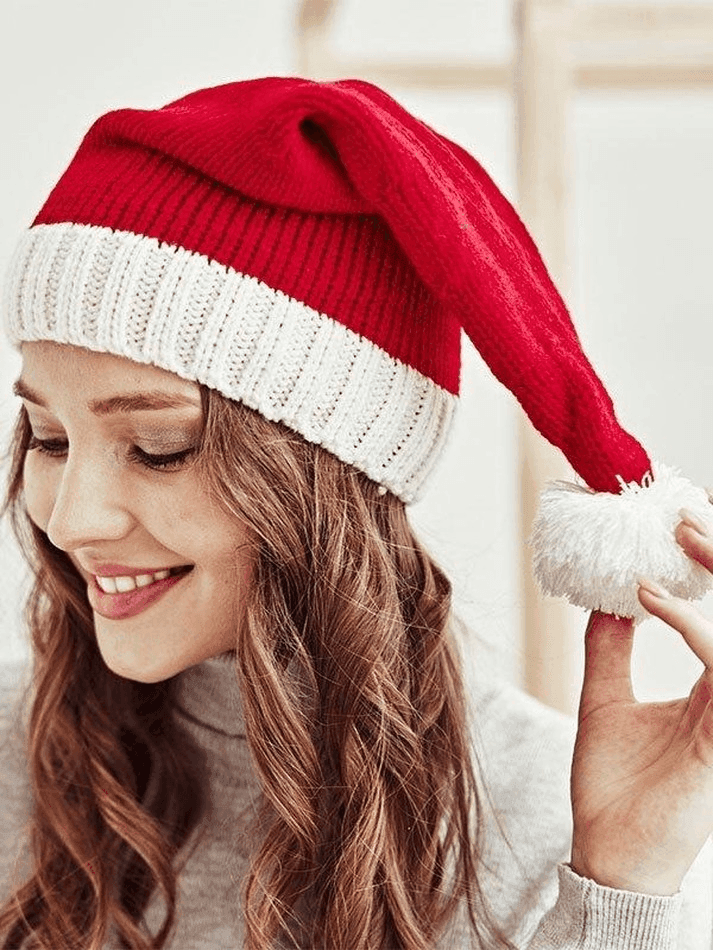 Pom Pom Crochet Knit Christmas Hat - AnotherChill