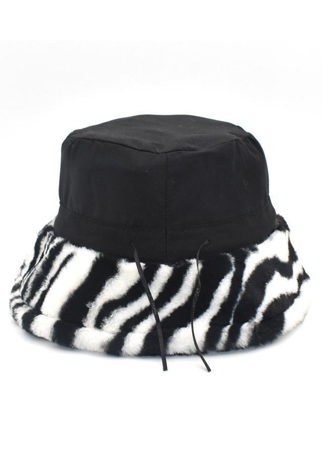 Printed Fuzzy Warm Bucket Hat AnotherChill