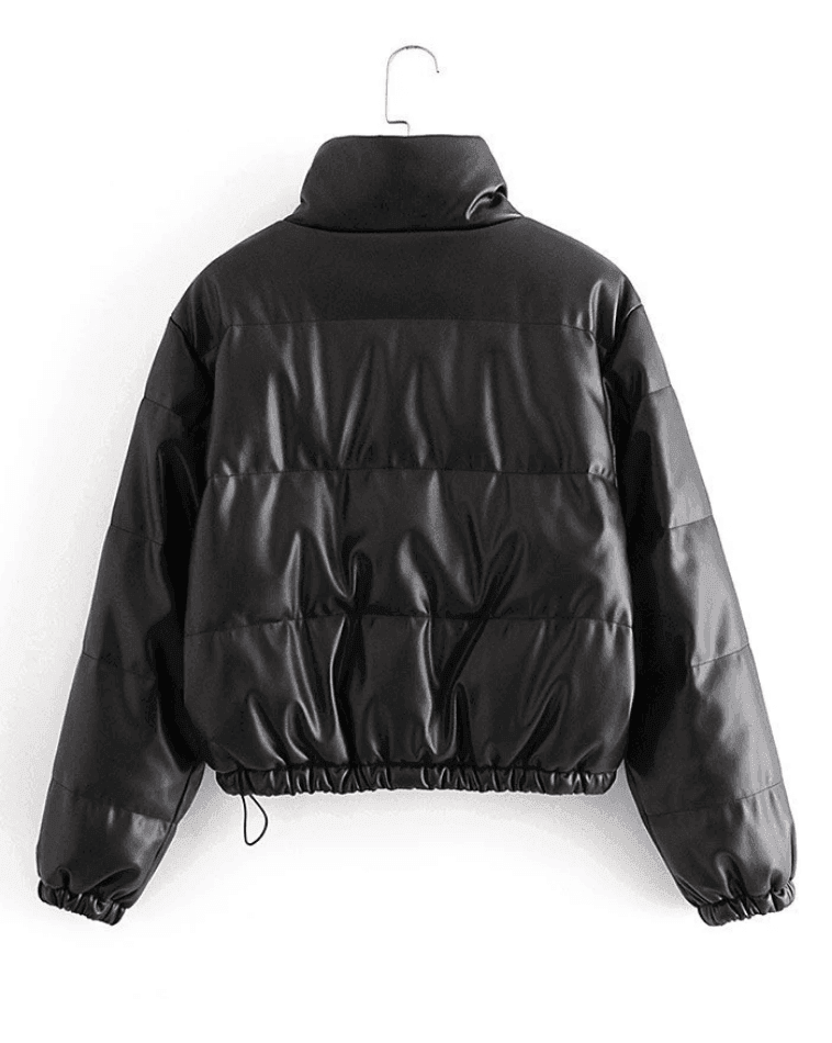 Puffer Jacket Pu Leather Puffer Jacket - AnotherChill