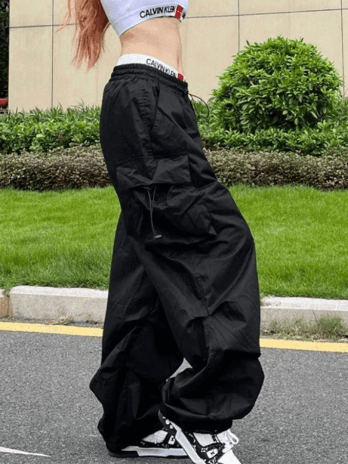 Punk Ruched Baggy Cargo Pants - AnotherChill