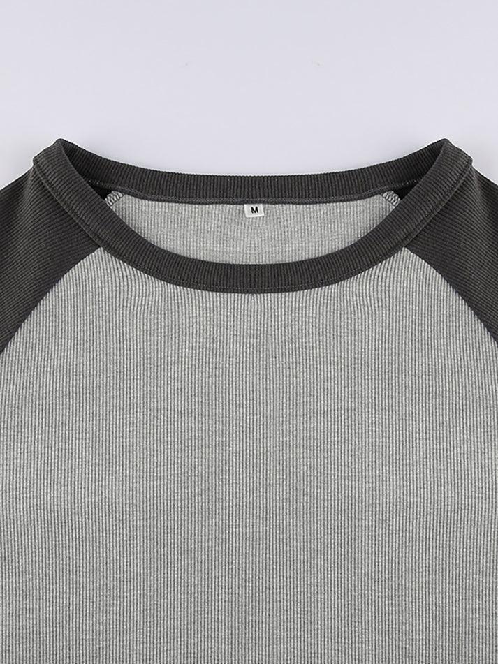 Ribbed Raglan Sleeve Tee - AnotherChill