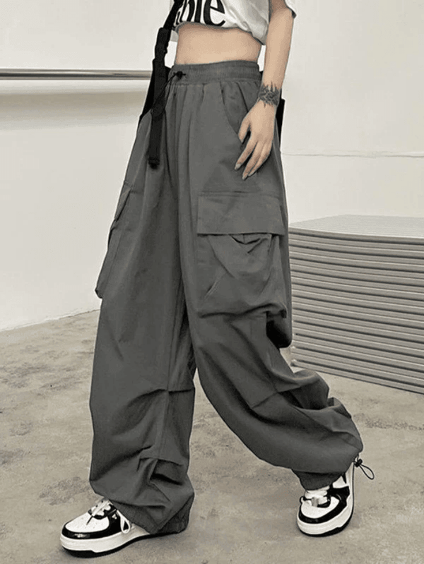 Ruched Pocket Baggy Cargo Pants - AnotherChill