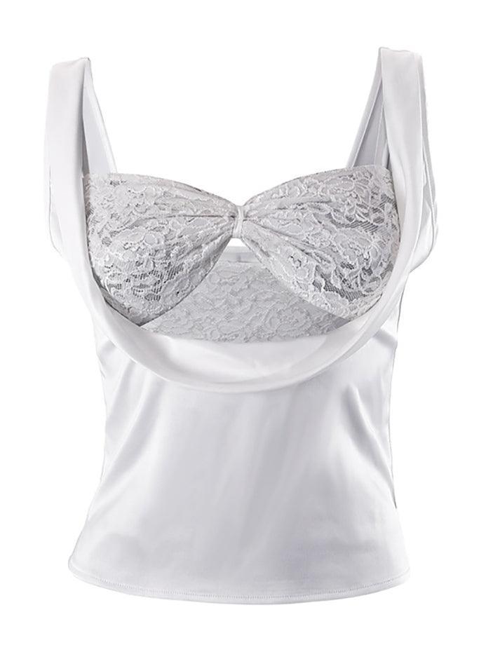 Satin Draped Lace Bralette Top - AnotherChill