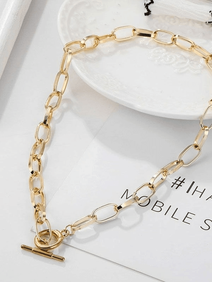Simple Link Chain Toggle Necklace - AnotherChill