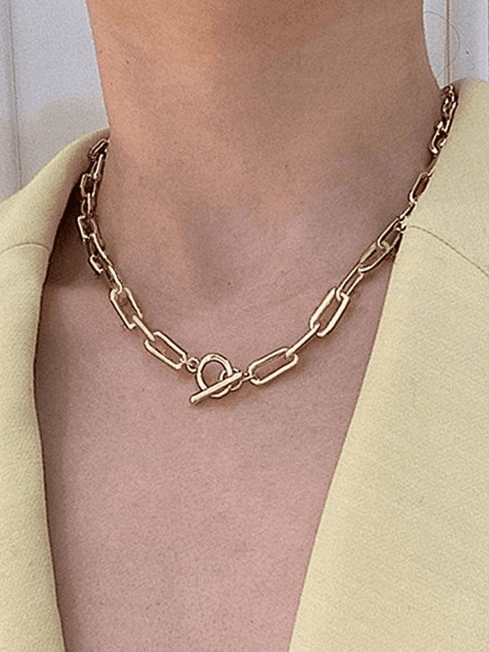 Simple Link Chain Toggle Necklace - AnotherChill