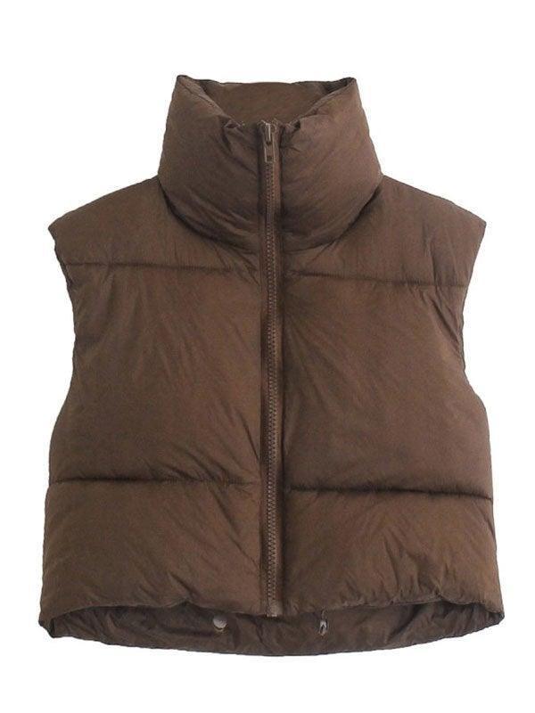 Sleeveless Cropped Puffer Jacket - AnotherChill