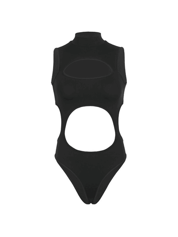 Sleeveless Cutout Black Bodysuit - AnotherChill