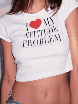 Slogan Printed White Crop Top - AnotherChill