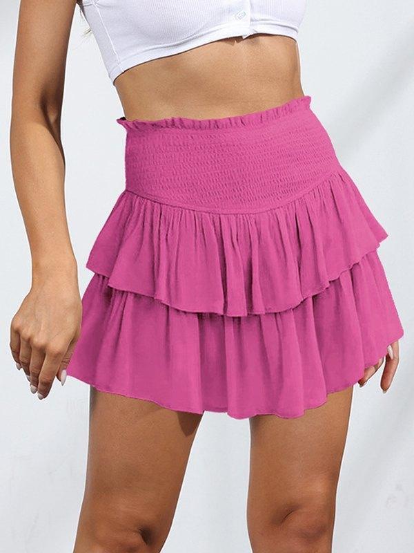 Smock Tiered Ruffle Mini Skirt - AnotherChill