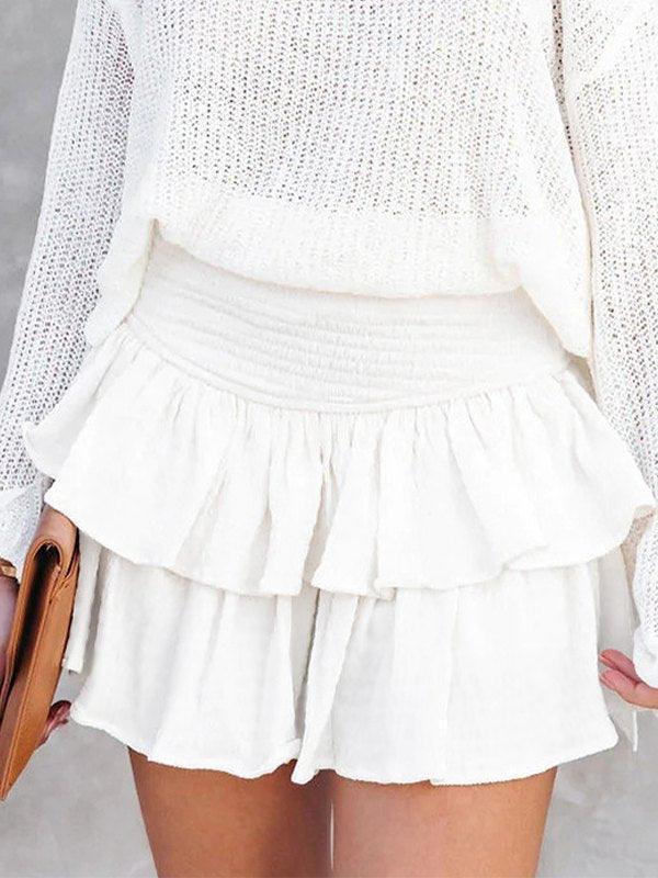 Smock Tiered Ruffle Mini Skirt - AnotherChill