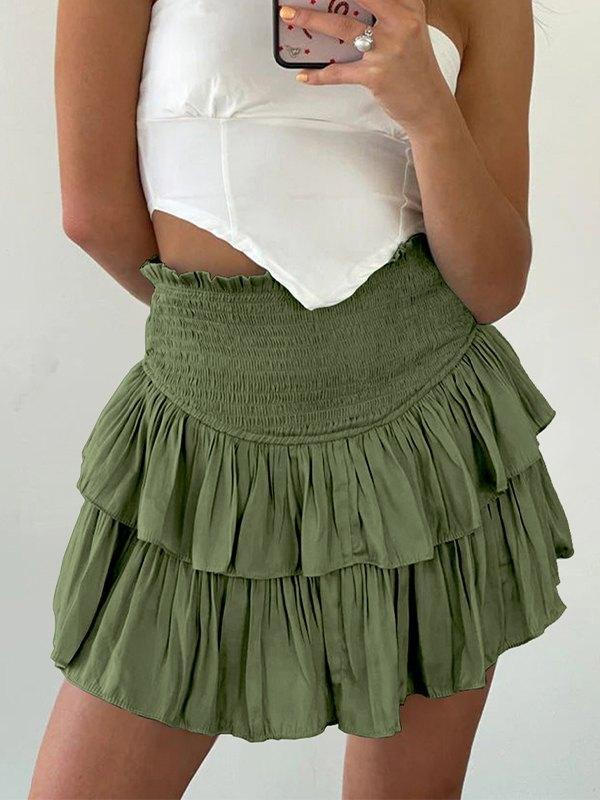 Smock Tiered Ruffle Mini Skirt - AnotherChill