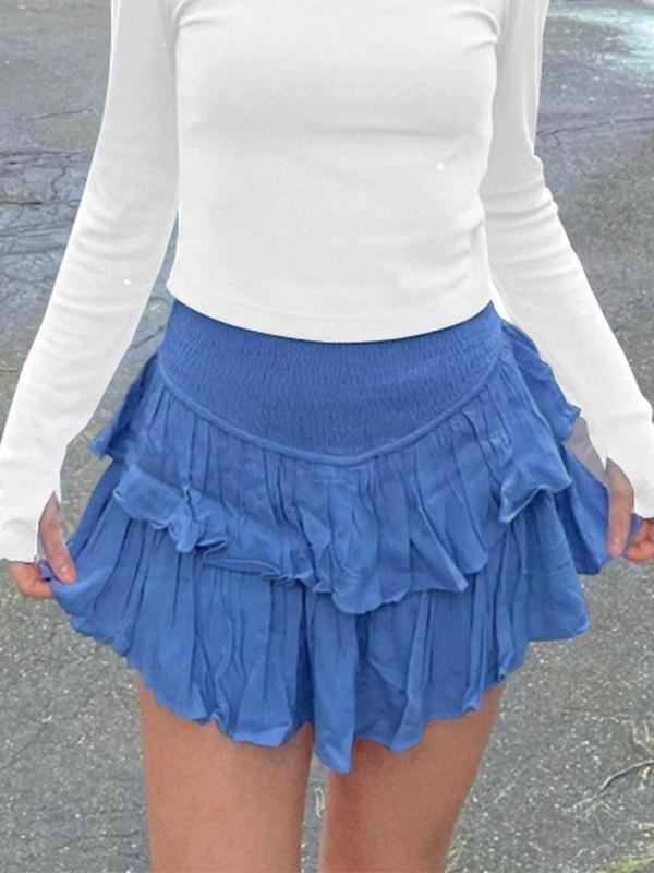 Smock Tiered Ruffle Mini Skirt - AnotherChill