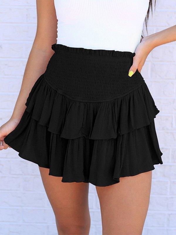 Smock Tiered Ruffle Mini Skirt - AnotherChill