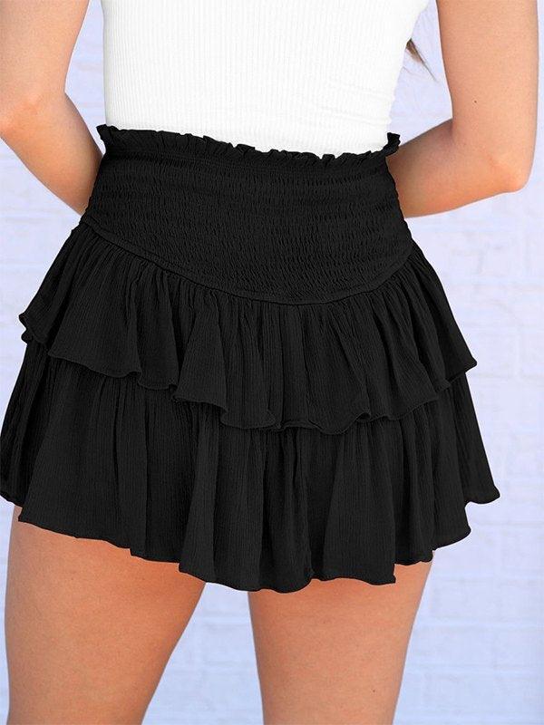 Smock Tiered Ruffle Mini Skirt - AnotherChill