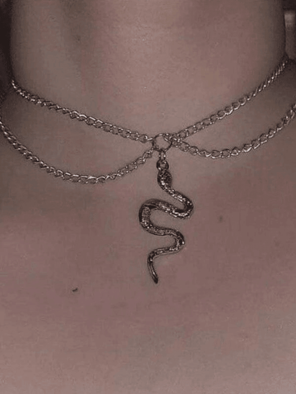 Snake Pendant Double Layer Necklace - AnotherChill