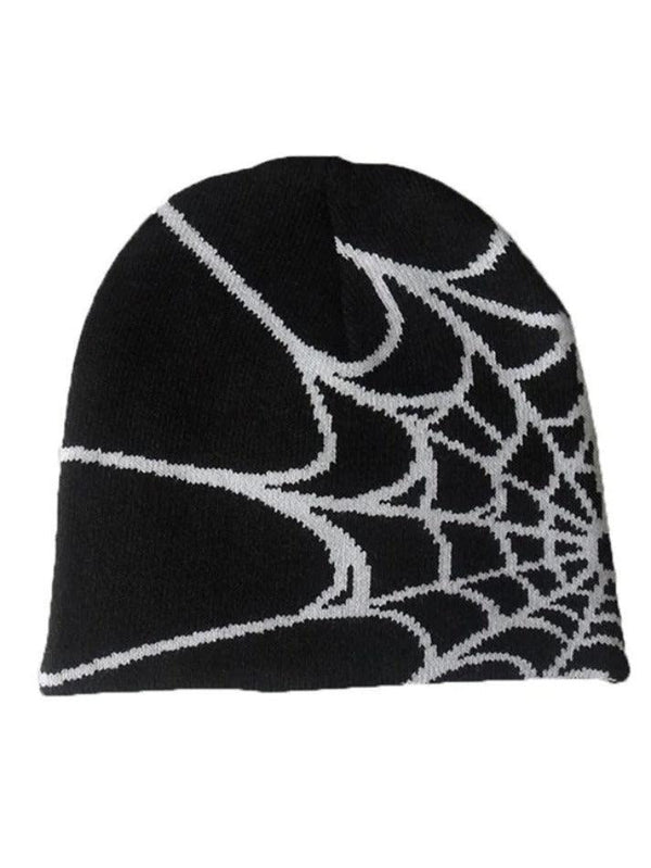 Spider Web Design Fleece Beanie Hat - AnotherChill