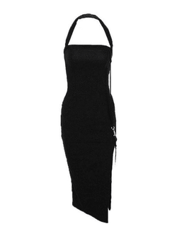 Split Halter Maxi Dress - AnotherChill