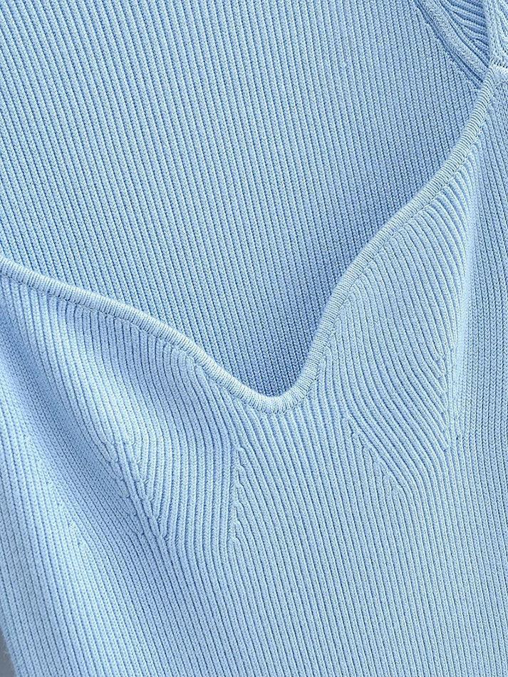 Split Long Sleeve Knit Mini Dress - AnotherChill