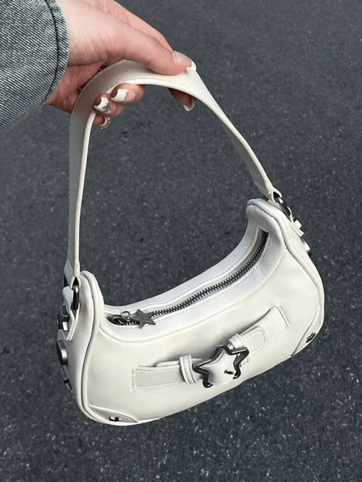 Star Embellish Pu Leather Shoulder Bag - AnotherChill