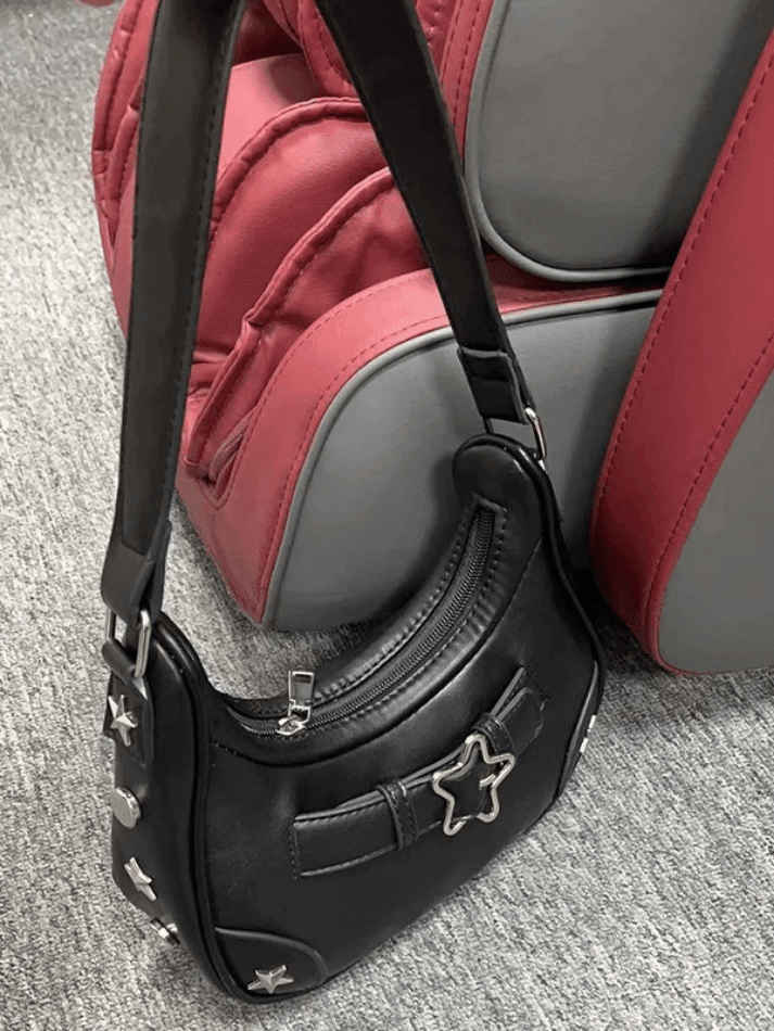 Star Embellish Pu Leather Shoulder Bag - AnotherChill