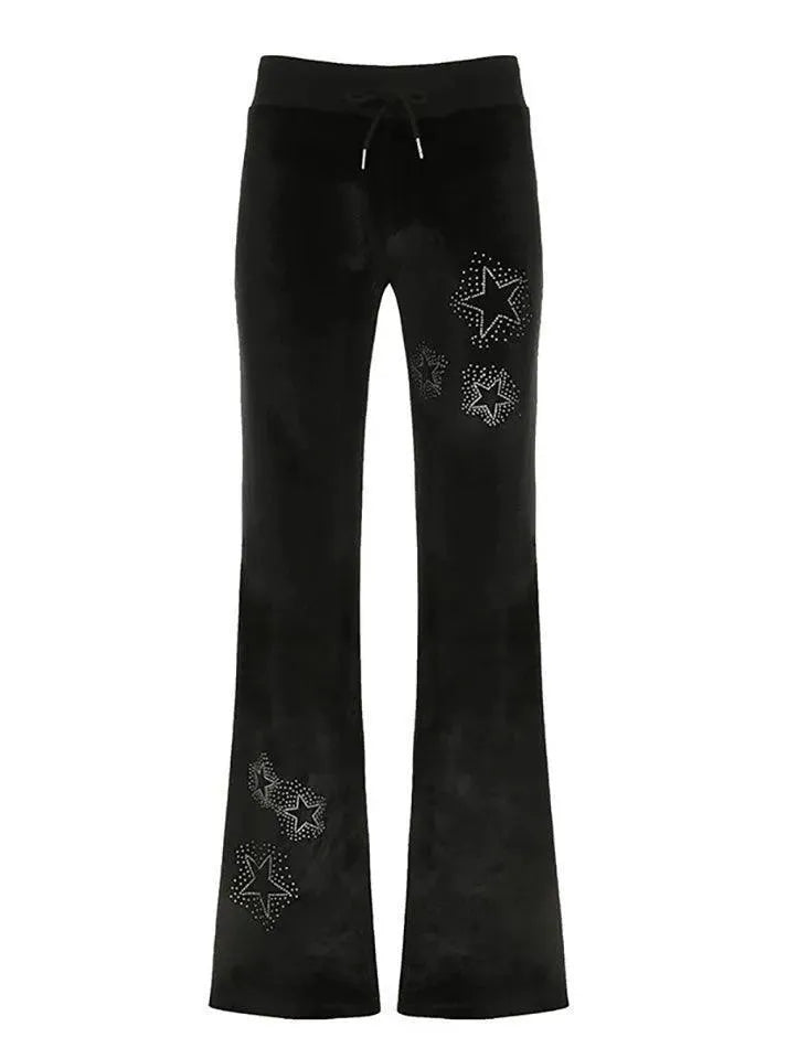 Star Print Flare Leg Pants - AnotherChill