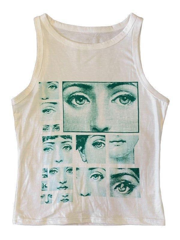 Staring Eye Graphic Crop Tank Top AnotherChill