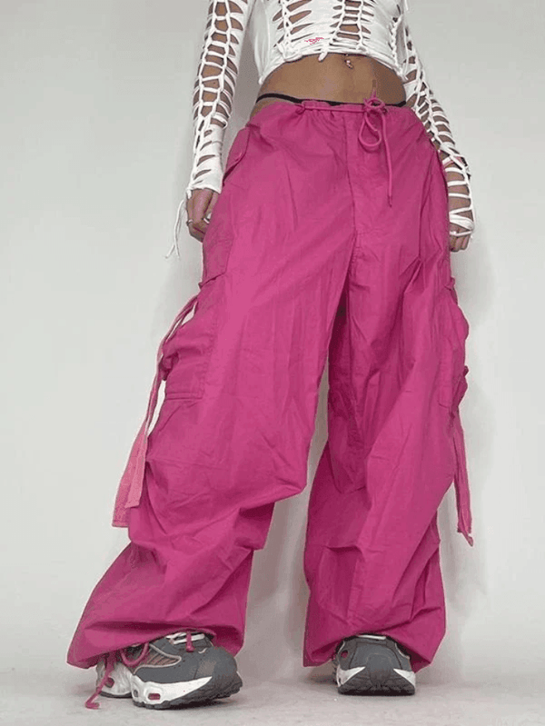 Strap Detail Y2K Cargo Pants - AnotherChill