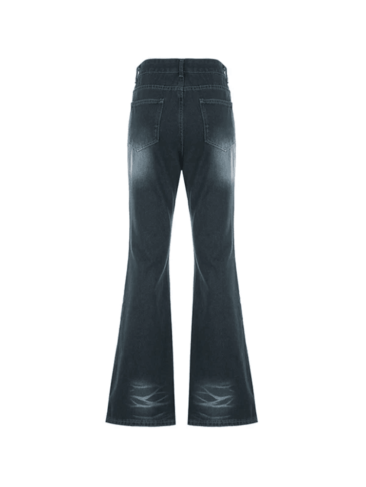 Street Vintage Washed Gradient Bootcut Jeans - AnotherChill