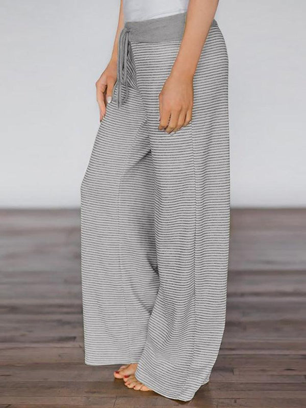 Striped Contrast Loose Fit Straight-Leg Sweatpants - AnotherChill