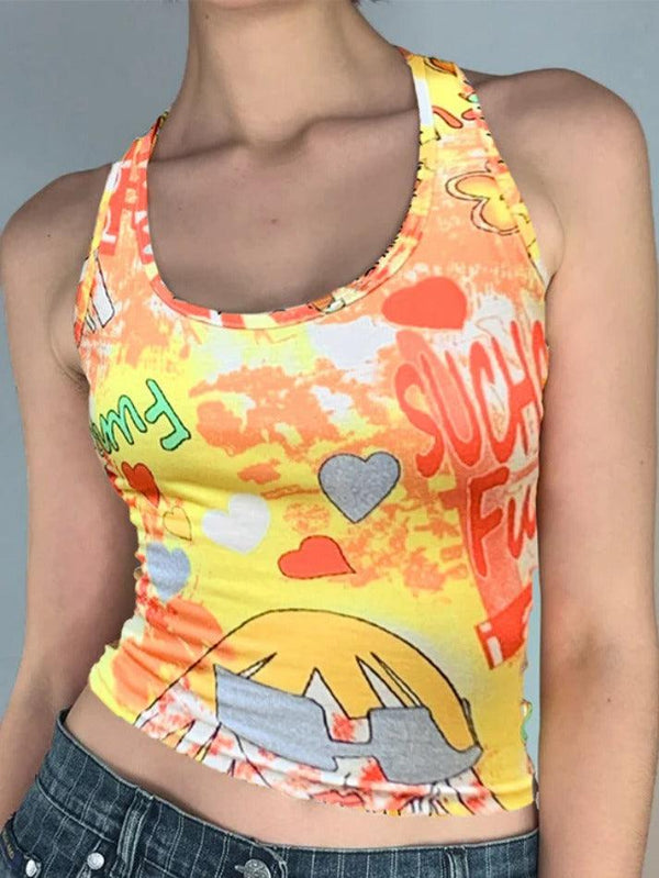Summary Graphic Print Tank Top - AnotherChill