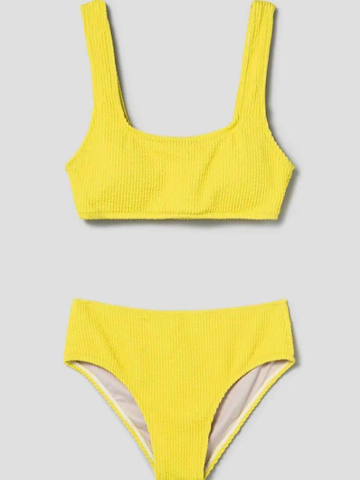 Sun-Kissed Textured Solid Bikini Set - AnotherChill