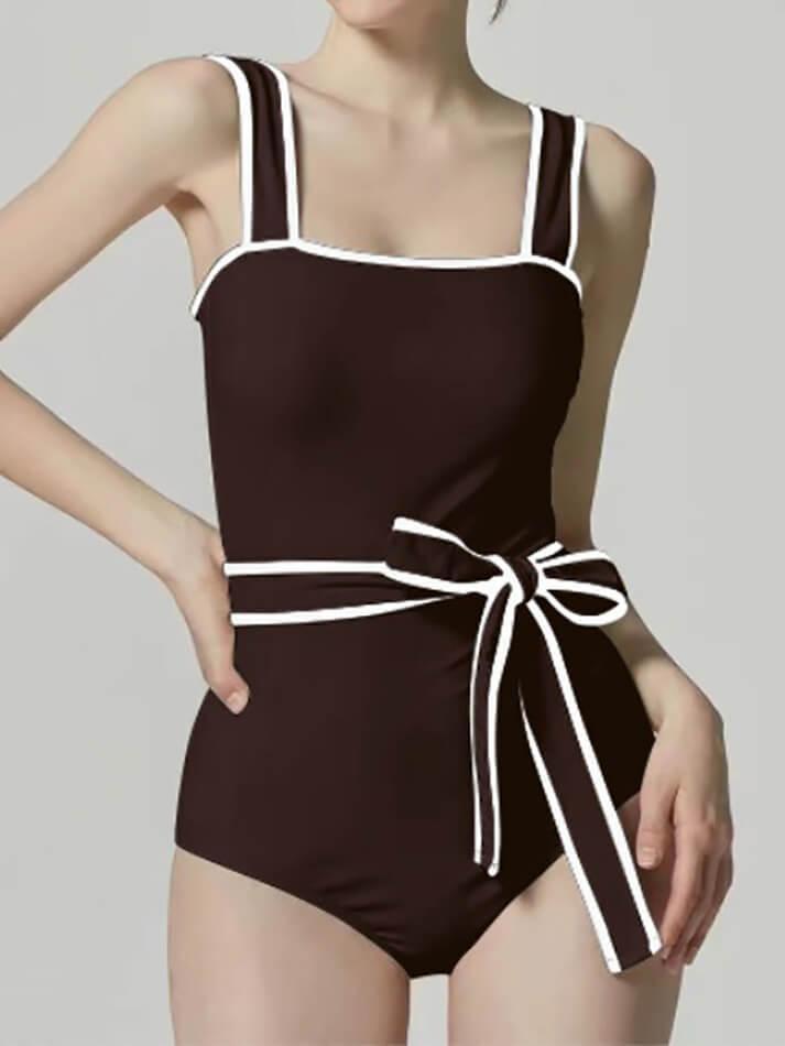 Sunbeam Contrast Belted One Piece Swimsuit - AnotherChill