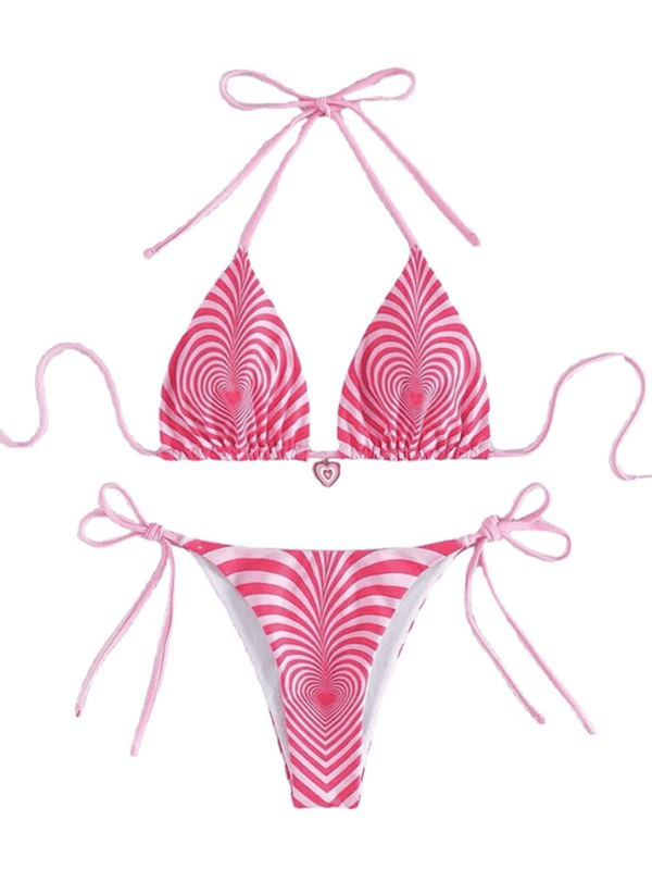 Swirl Heart String Bikini Set - AnotherChill