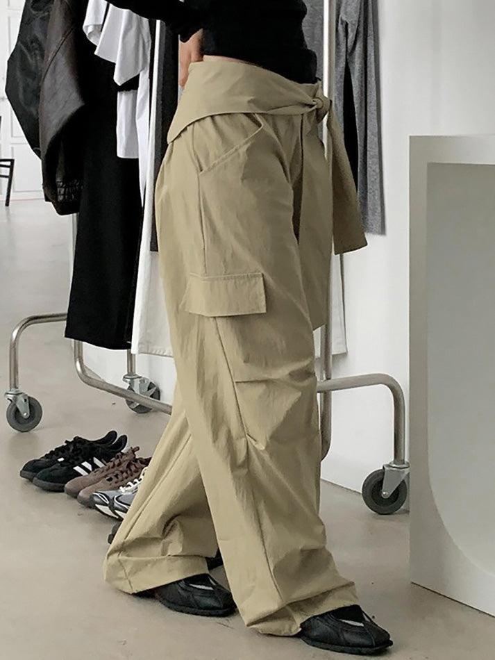 Tie Detail Loose Fit Cargo Pants - AnotherChill