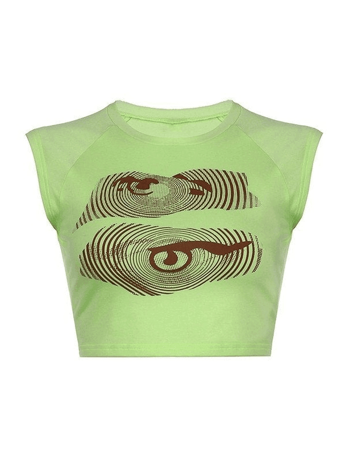 Turbo Eye Cropped Tank Top - AnotherChill