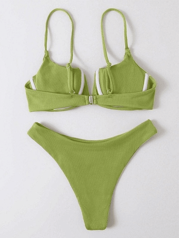 Underwire Ribbed Bikini Set - AnotherChill