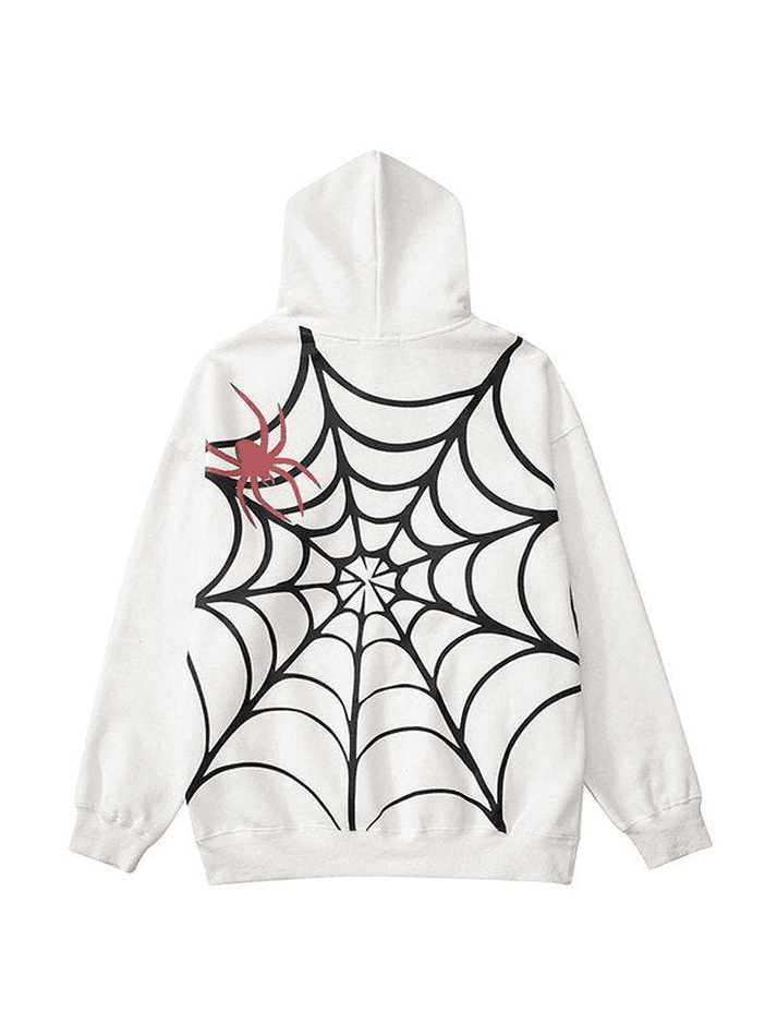 Unisex Loose Fit Spiderweb Graphic Hoodie - AnotherChill