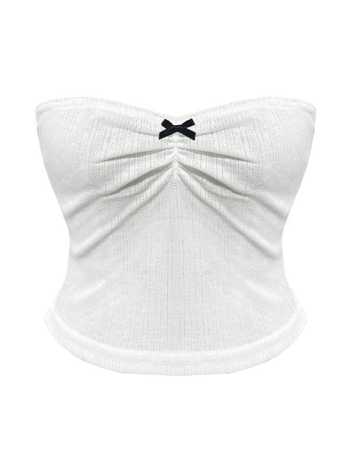 Vintage Bow Bandeau Crop Top - AnotherChill