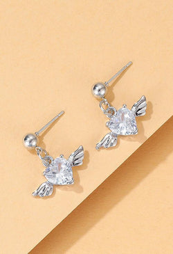 Vintage Cherub Wing Rhinestone Earrings - AnotherChill