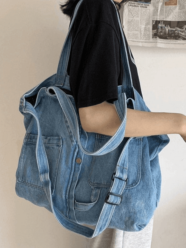 Vintage Denim Large Shopper Bag - AnotherChill