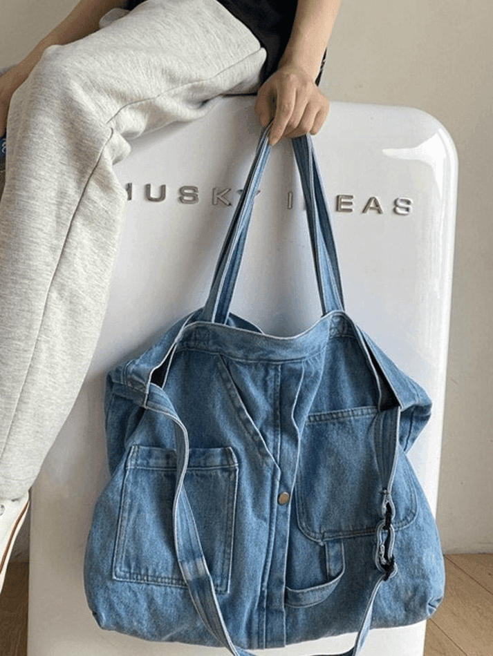 Vintage Denim Large Shopper Bag - AnotherChill