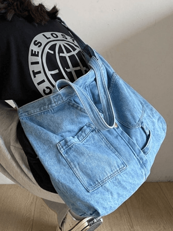 Vintage Denim Large Shopper Bag - AnotherChill