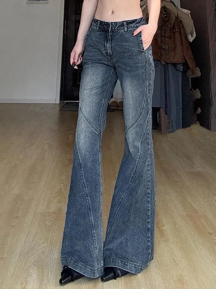 Vintage Gradient Low Rise Flared Jeans - AnotherChill